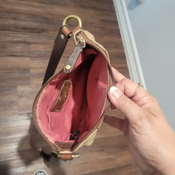 Coach Khaki Op Art Madison Crossbody Bag in KHAKI Swingpack # 41992 - Picture 12 of 16